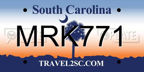 MRK771 South Carolina License Plate