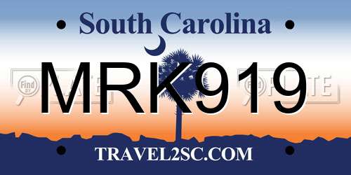 MRK919 South Carolina License Plate