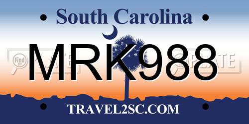 MRK988 South Carolina License Plate