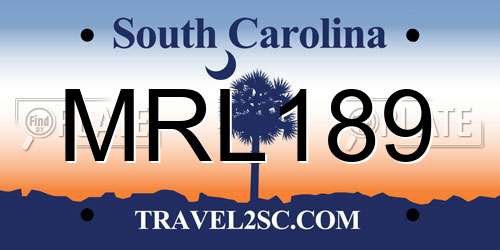 MRL189 South Carolina License Plate