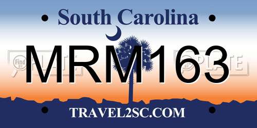 MRM163 South Carolina License Plate