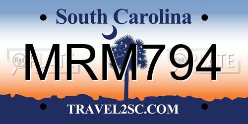 MRM794 South Carolina License Plate