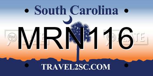 MRN116 South Carolina License Plate
