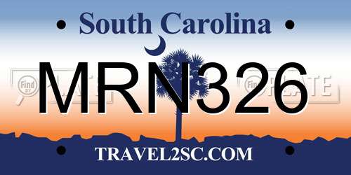 MRN326 South Carolina License Plate