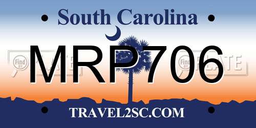 MRP706 South Carolina License Plate