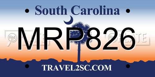 MRP826 South Carolina License Plate