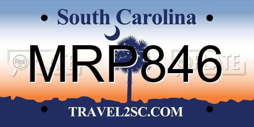MRP846 South Carolina License Plate