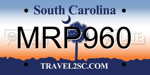MRP960 South Carolina License Plate