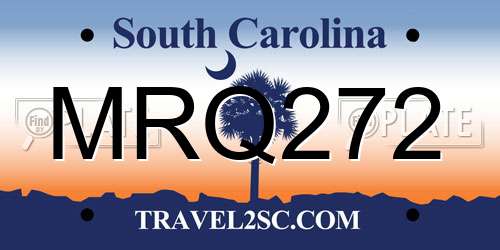 MRQ272 South Carolina License Plate