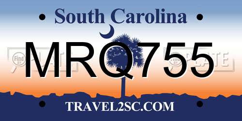 MRQ755 South Carolina License Plate