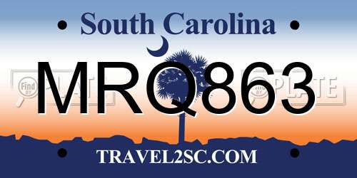 MRQ863 South Carolina License Plate