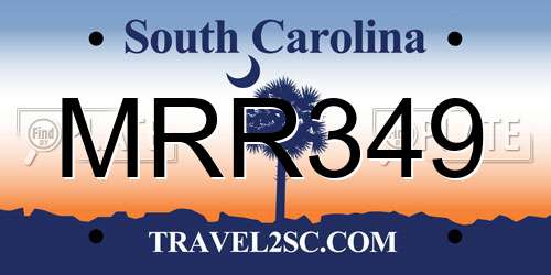 MRR349 South Carolina License Plate