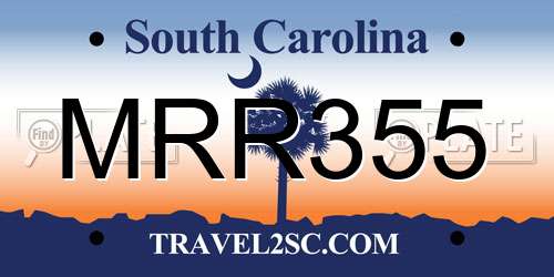 MRR355 South Carolina License Plate