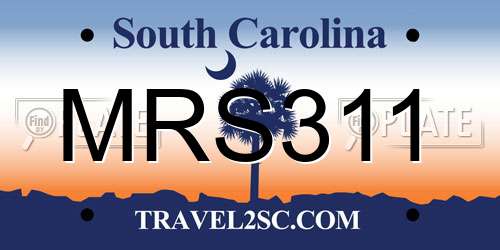 MRS311 South Carolina License Plate