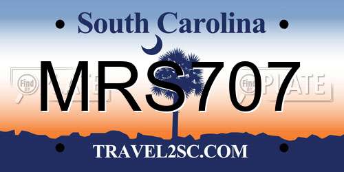 MRS707 South Carolina License Plate