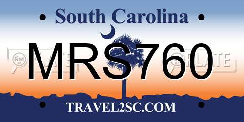 MRS760 South Carolina License Plate