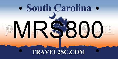 MRS800 South Carolina License Plate