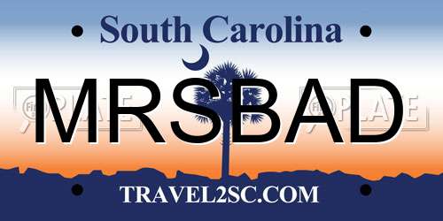 MRSBAD South Carolina License Plate