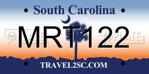 MRT122 South Carolina License Plate