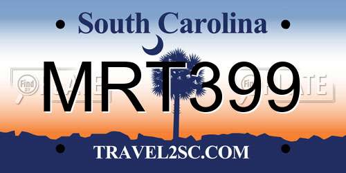 MRT399 South Carolina License Plate
