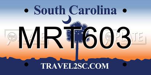 MRT603 South Carolina License Plate