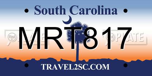 MRT817 South Carolina License Plate