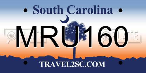 MRU160 South Carolina License Plate