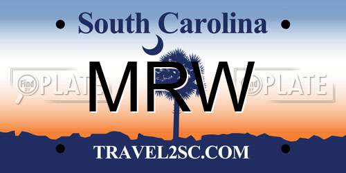 MRW South Carolina License Plate