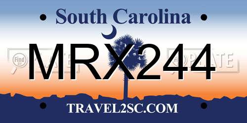 MRX244 South Carolina License Plate