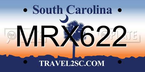 MRX622 South Carolina License Plate