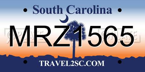 MRZ1565 South Carolina License Plate