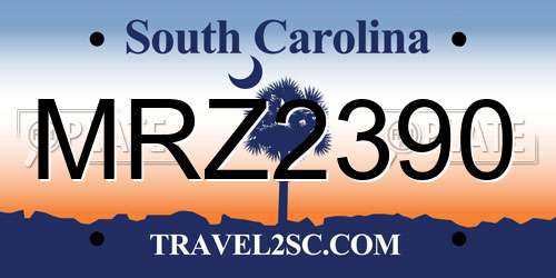 MRZ2390 South Carolina License Plate