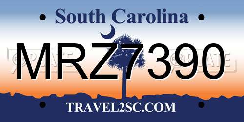 MRZ7390 South Carolina License Plate