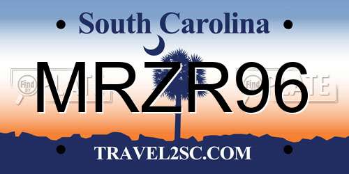 MRZR96 South Carolina License Plate