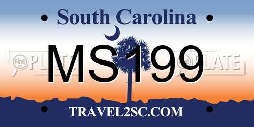 MS199 South Carolina License Plate