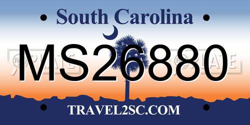 MS26880 South Carolina License Plate