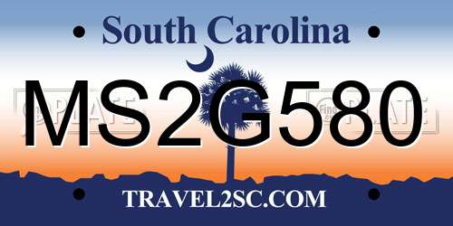 MS2G580 South Carolina License Plate