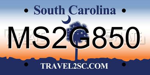 MS2G850 South Carolina License Plate