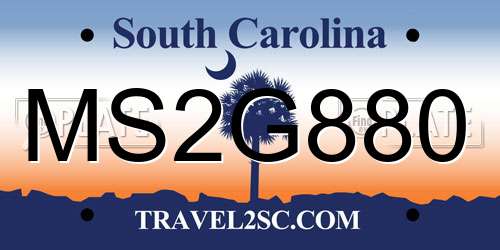 MS2G880 South Carolina License Plate
