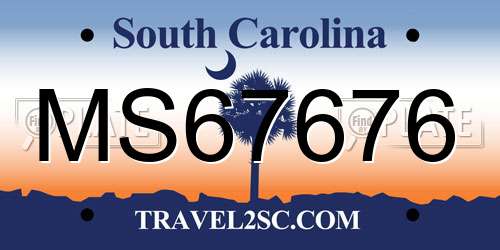 MS67676 South Carolina License Plate