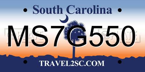 MS7G550 South Carolina License Plate