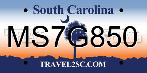 MS7G850 South Carolina License Plate