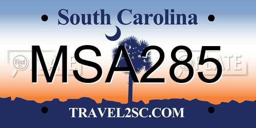 MSA285 South Carolina License Plate