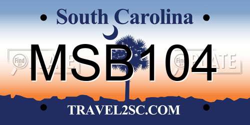 MSB104 South Carolina License Plate
