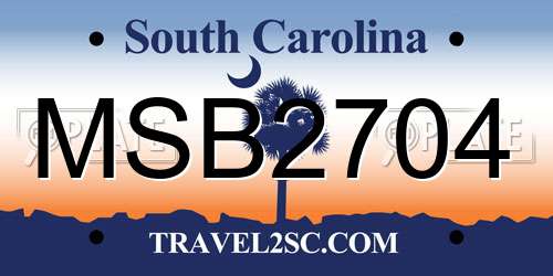 MSB2704 South Carolina License Plate