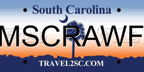 MSCRAWF South Carolina License Plate