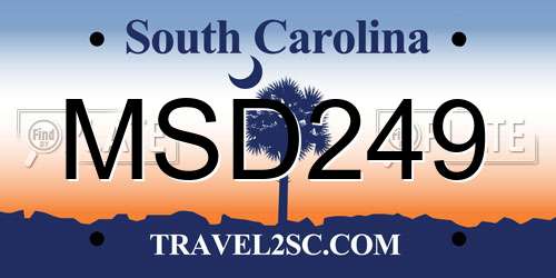 MSD249 South Carolina License Plate