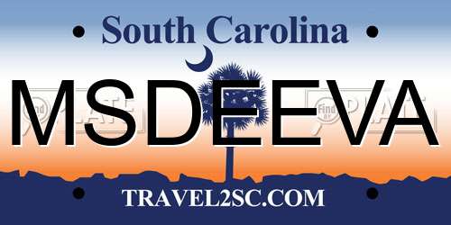 MSDEEVA South Carolina License Plate