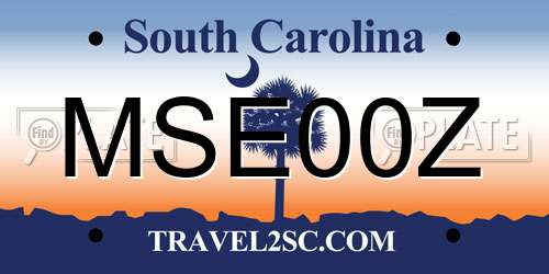 MSE00Z South Carolina License Plate