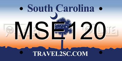 MSE120 South Carolina License Plate